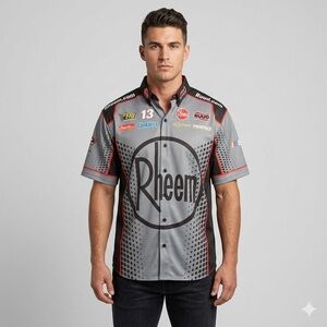 Vintage Gray NASCAR Rheem Pit Crew Short Sleeve Shirt - XL 🇨🇦
